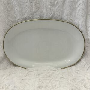 Eschenbach Bavaria Elfenbein Ivory Porcelain SERVING PLATTER Gold Trim 14"